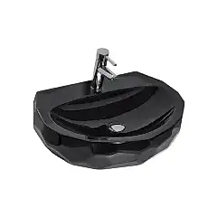 Ege Vitrifiye Diamas Siyah 61 cm Batarya Delikli Lavabo